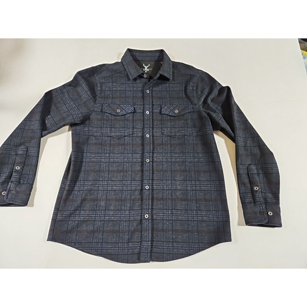 Ni Coby Premium Mens Flannel Shirt‎ Size Medium Black/blue